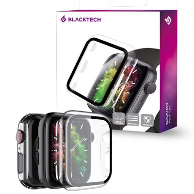 Apple Watch Series 7 BLACKTECH Clear Case With Tempered Glass